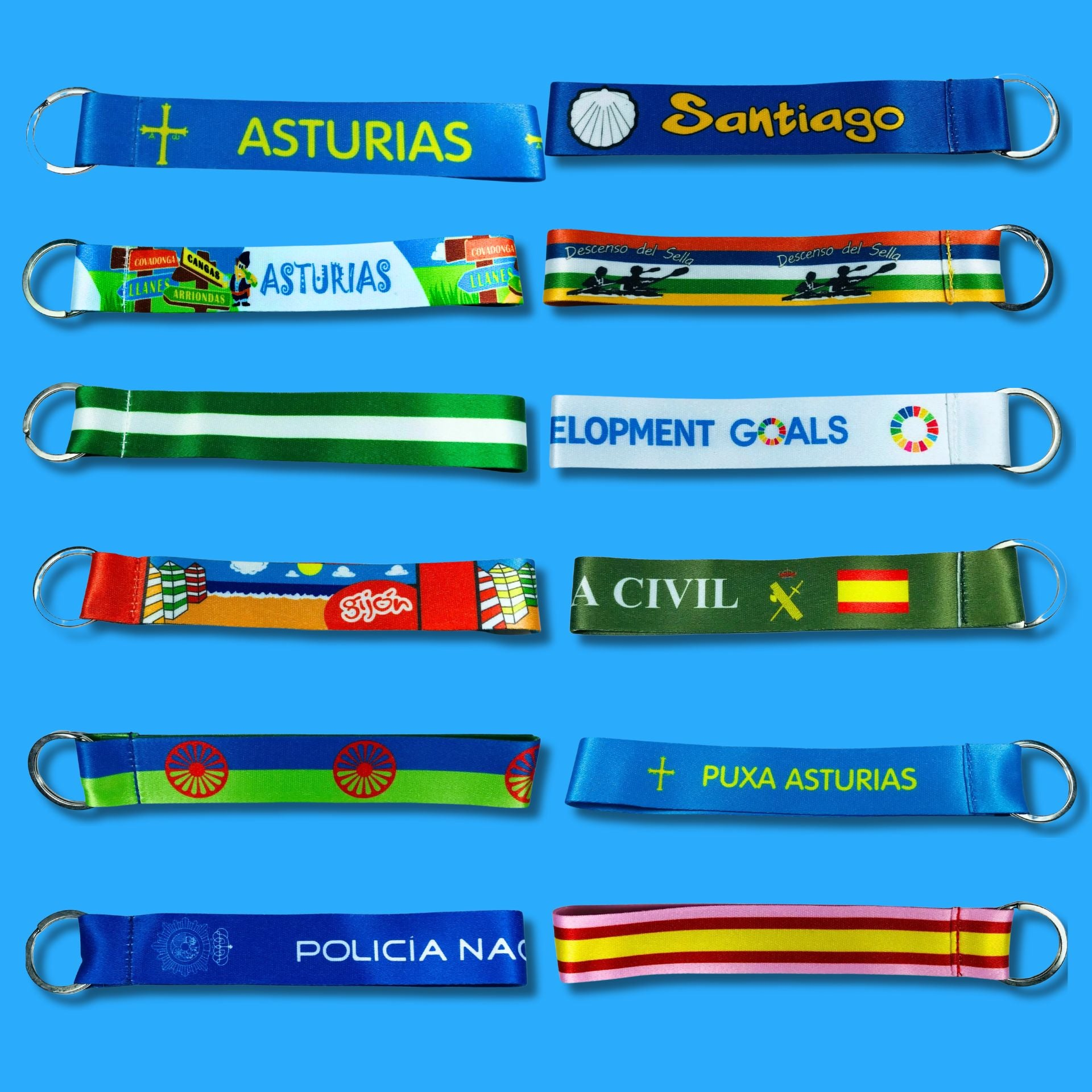 Kollektion Schlüsselanhänger aus Stoff von Spanien