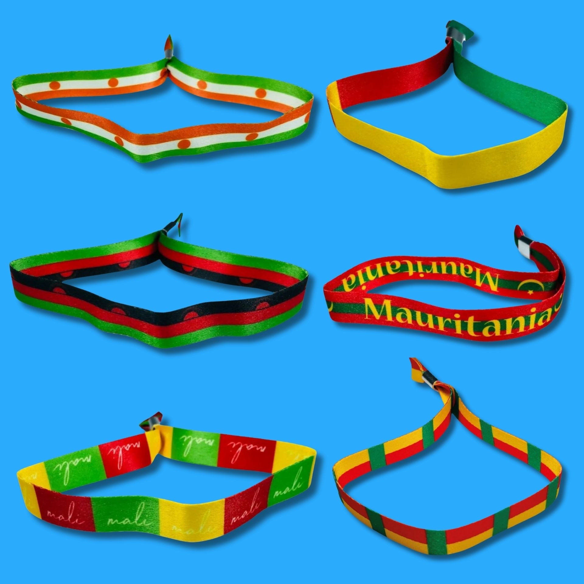 Pulseras Tela - Banderas Paises - Africa