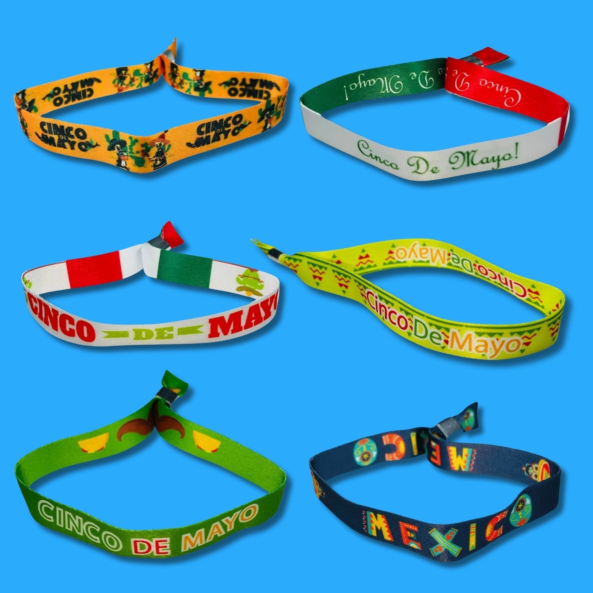 Pulseras Tela - Cinco de Mayo - México