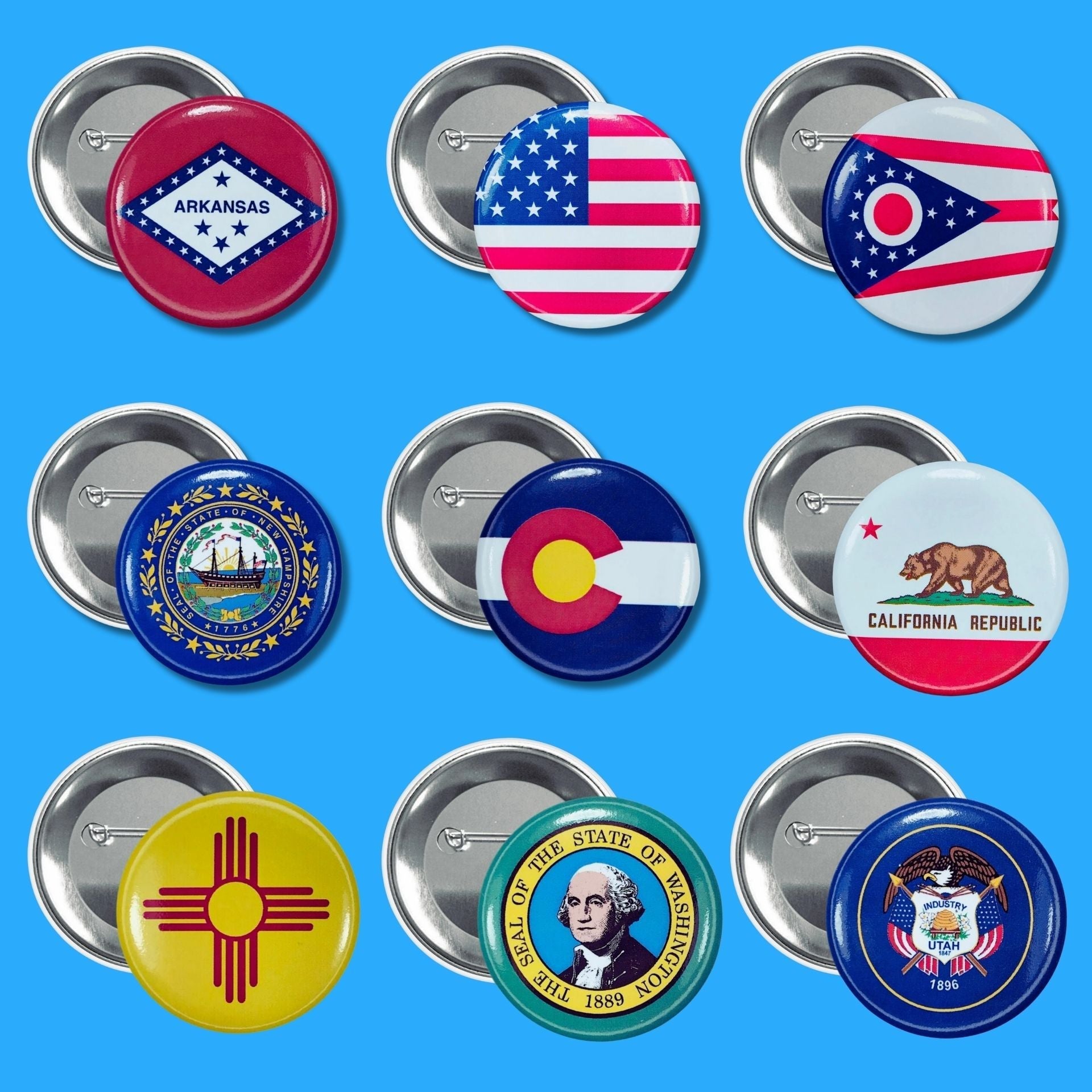 Chapas Redondas - Banderas Estados USA