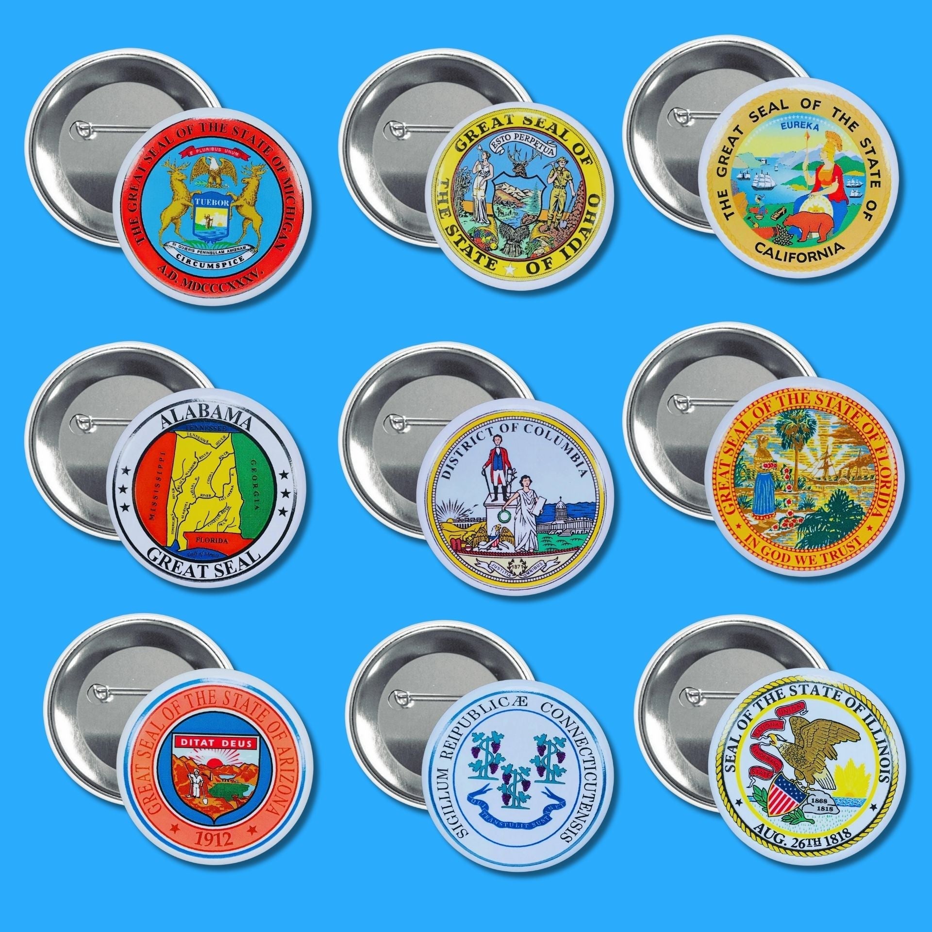 Chapas Redondas - Escudos Estados USA