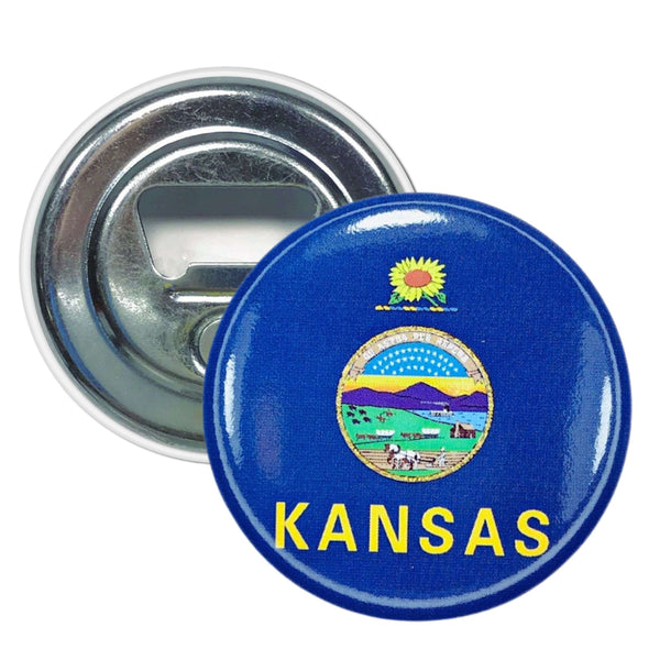 Ouvre-bouteille magnétique - Drapeau de l'État du Kansas - États-Unis
