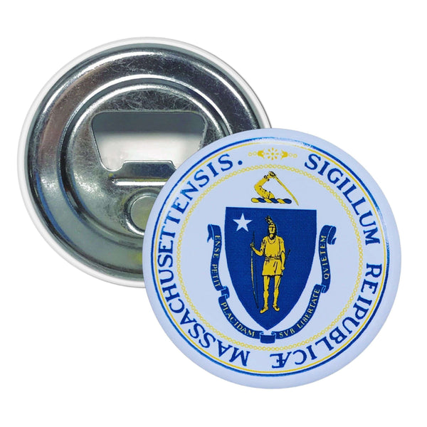 Ouvre-bouteille magnétique - Armoiries de l'État du Massachusetts - États-Unis