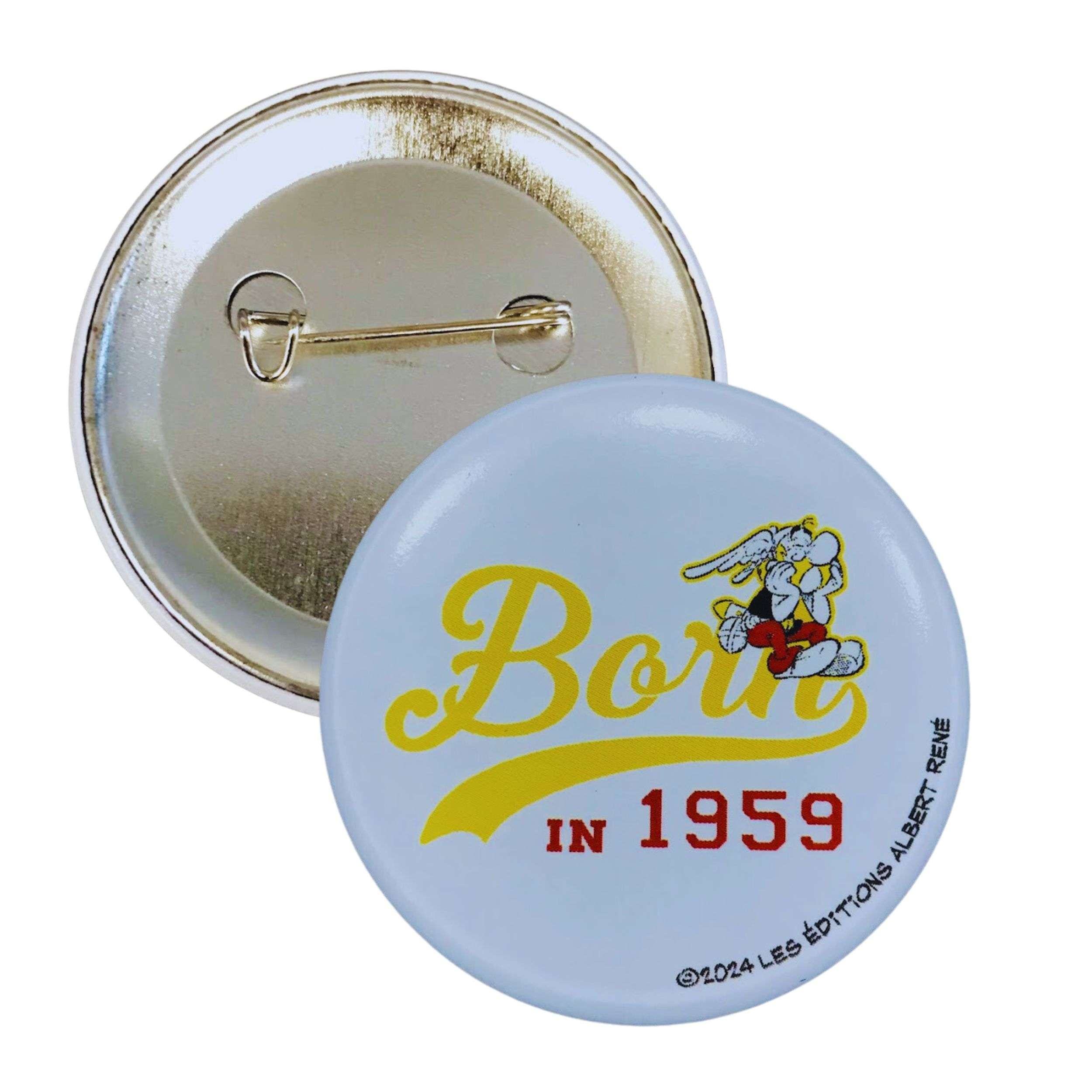 Broche Ronde © Asterix Born 1959 Lettres Jaune A135