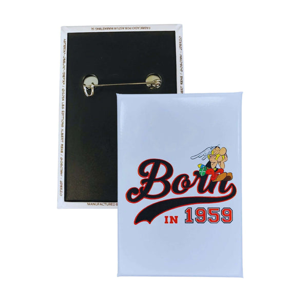 Badge Vertical © Astérix - Né en 1959 - Lettres Noires - C#139