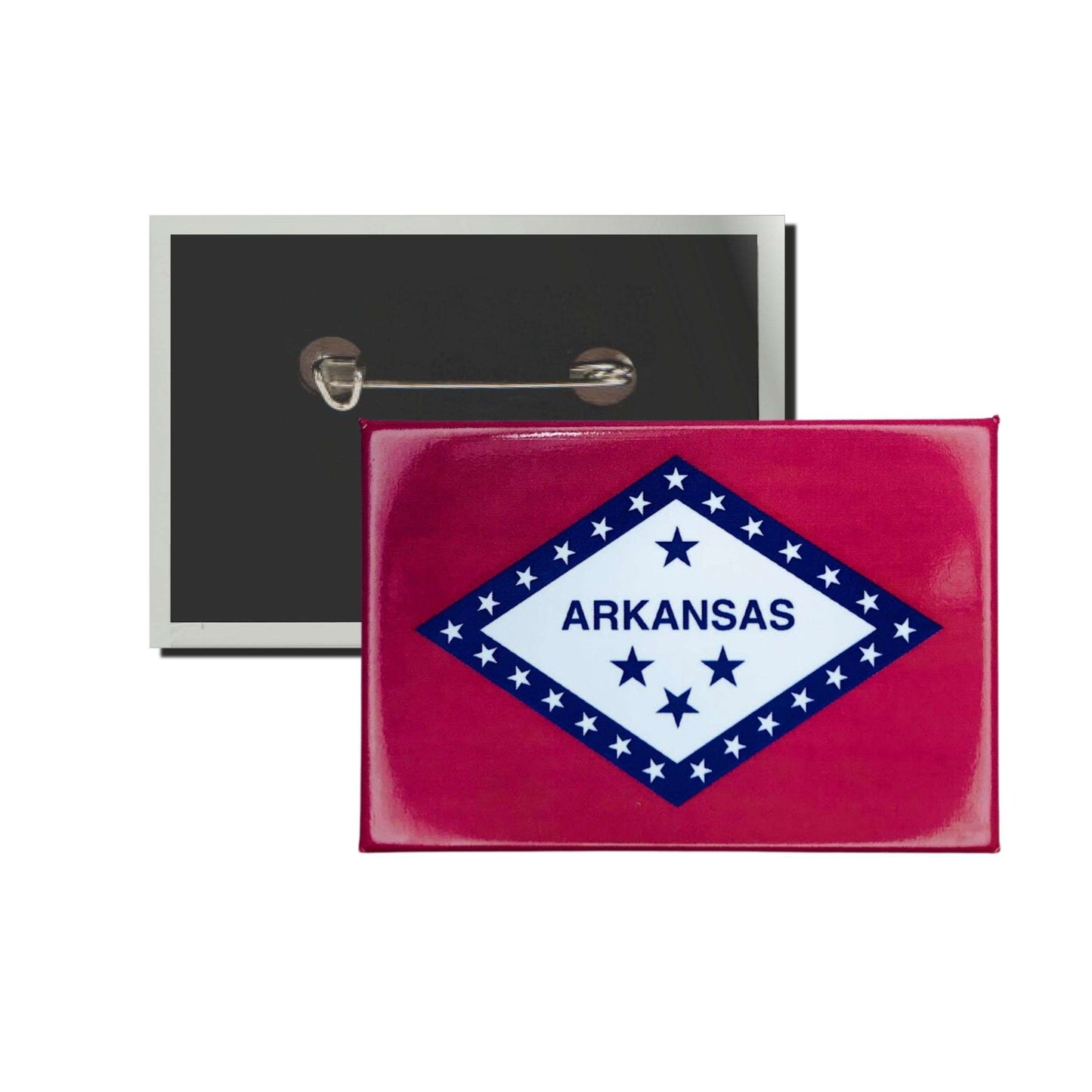 Chapa Rectangular Horizontal Bandera Estado Arkansas Usa