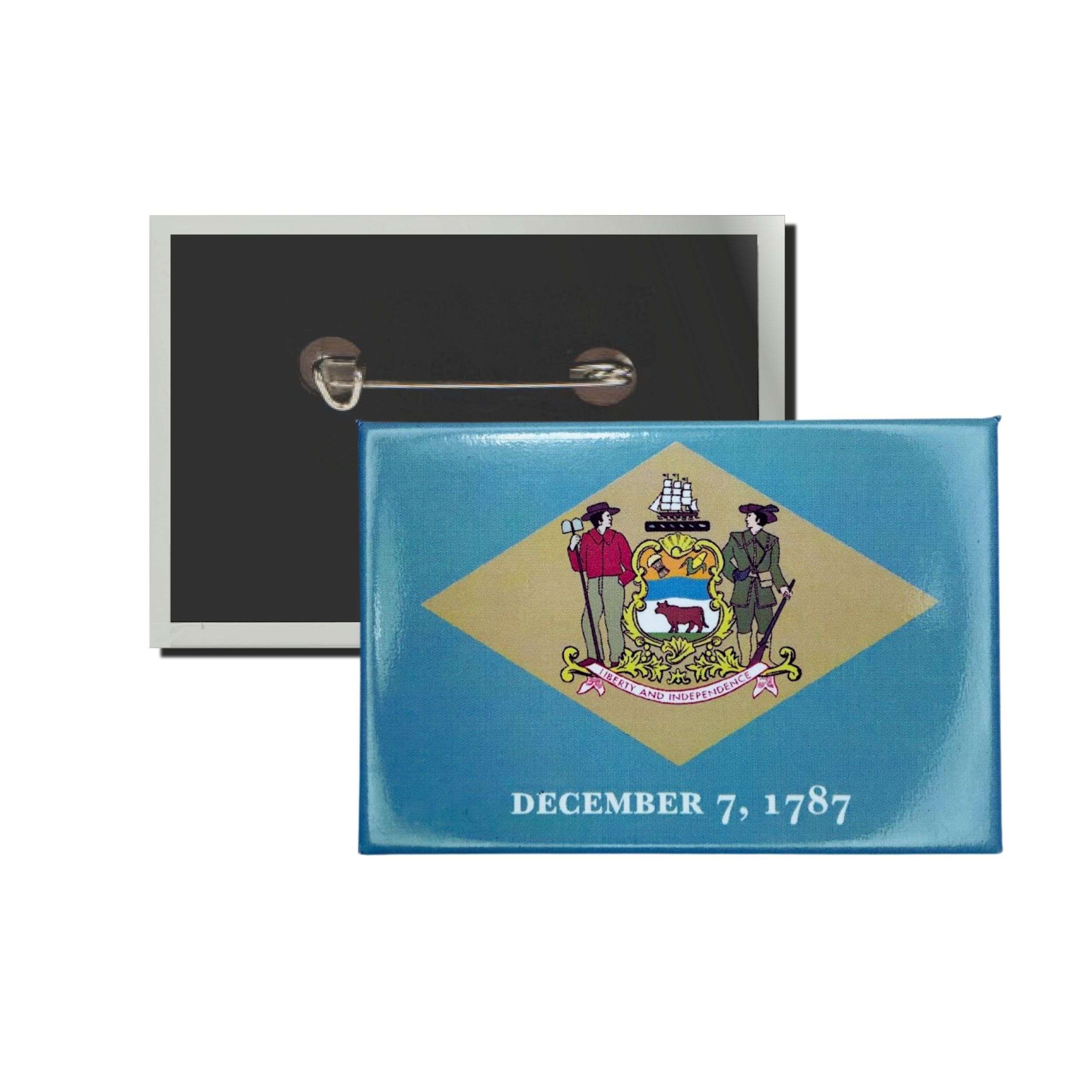 Chapa Rectangular Horizontal Bandera Estado Delaware Usa