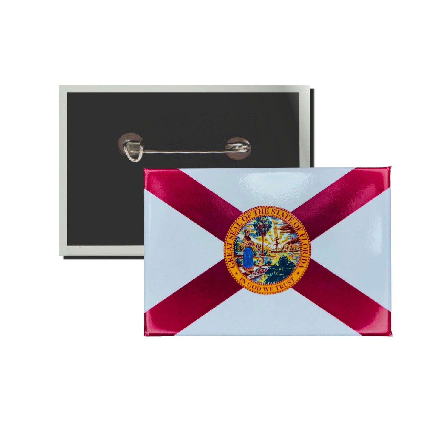 Chapa Rectangular Horizontal Bandera Estado Florida Usa