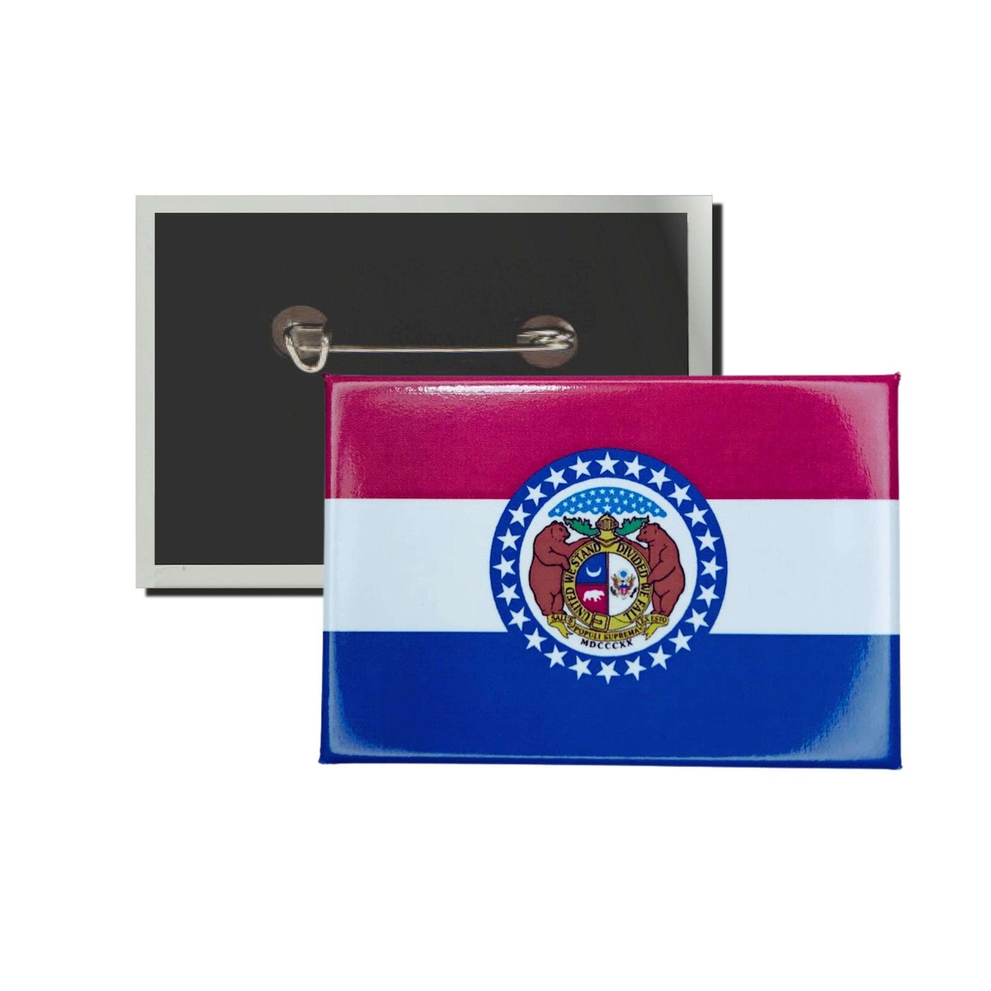 Chapa Rectangular Horizontal Bandera Estado Missouri Usa