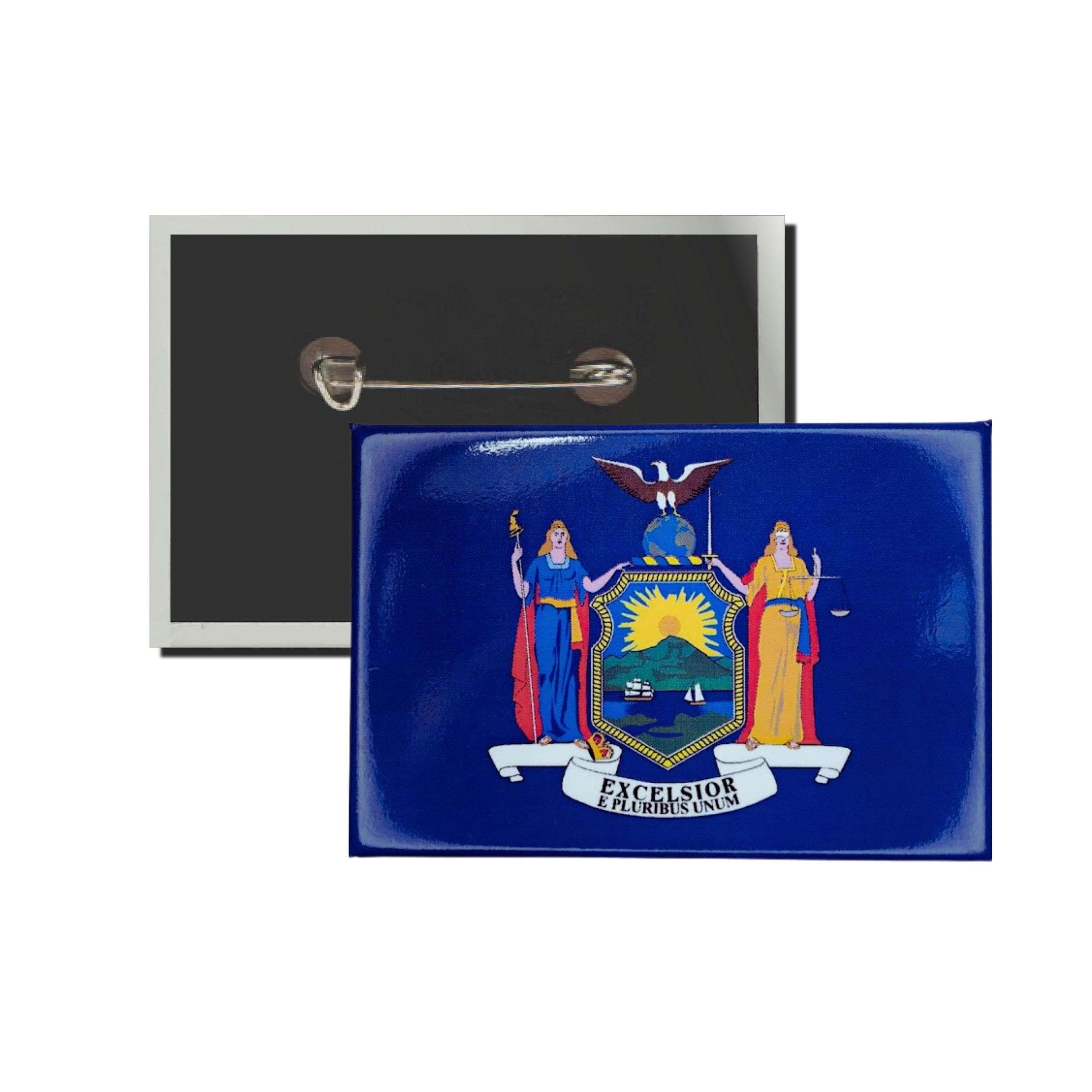 Chapa Rectangular Horizontal Bandera Estado New York Usa