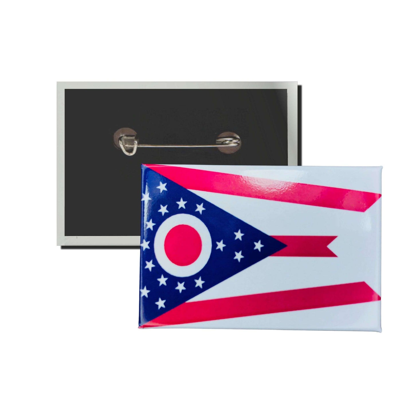 Chapa Rectangular Horizontal Bandera Estado Ohio Usa