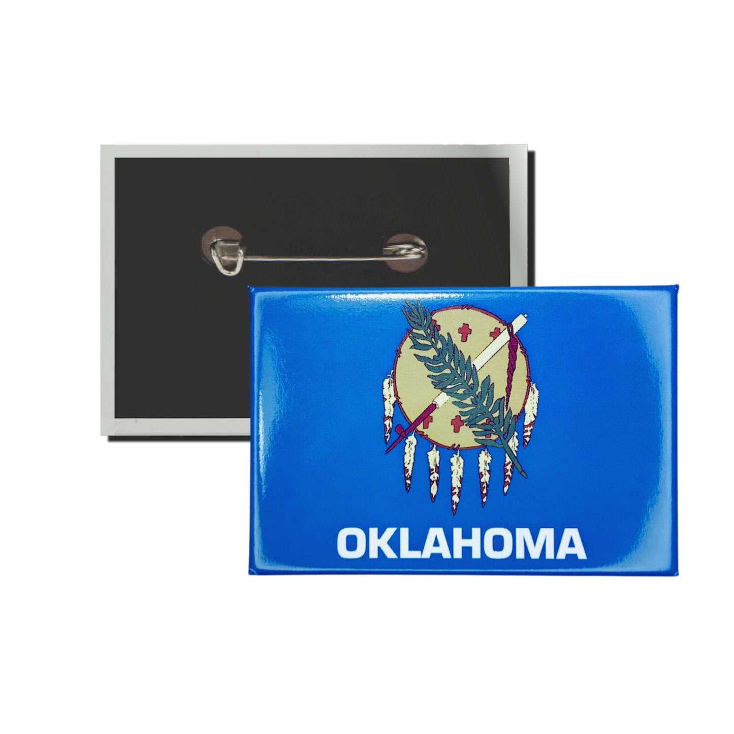 Chapa Rectangular Horizontal Bandera Estado Oklahoma Usa