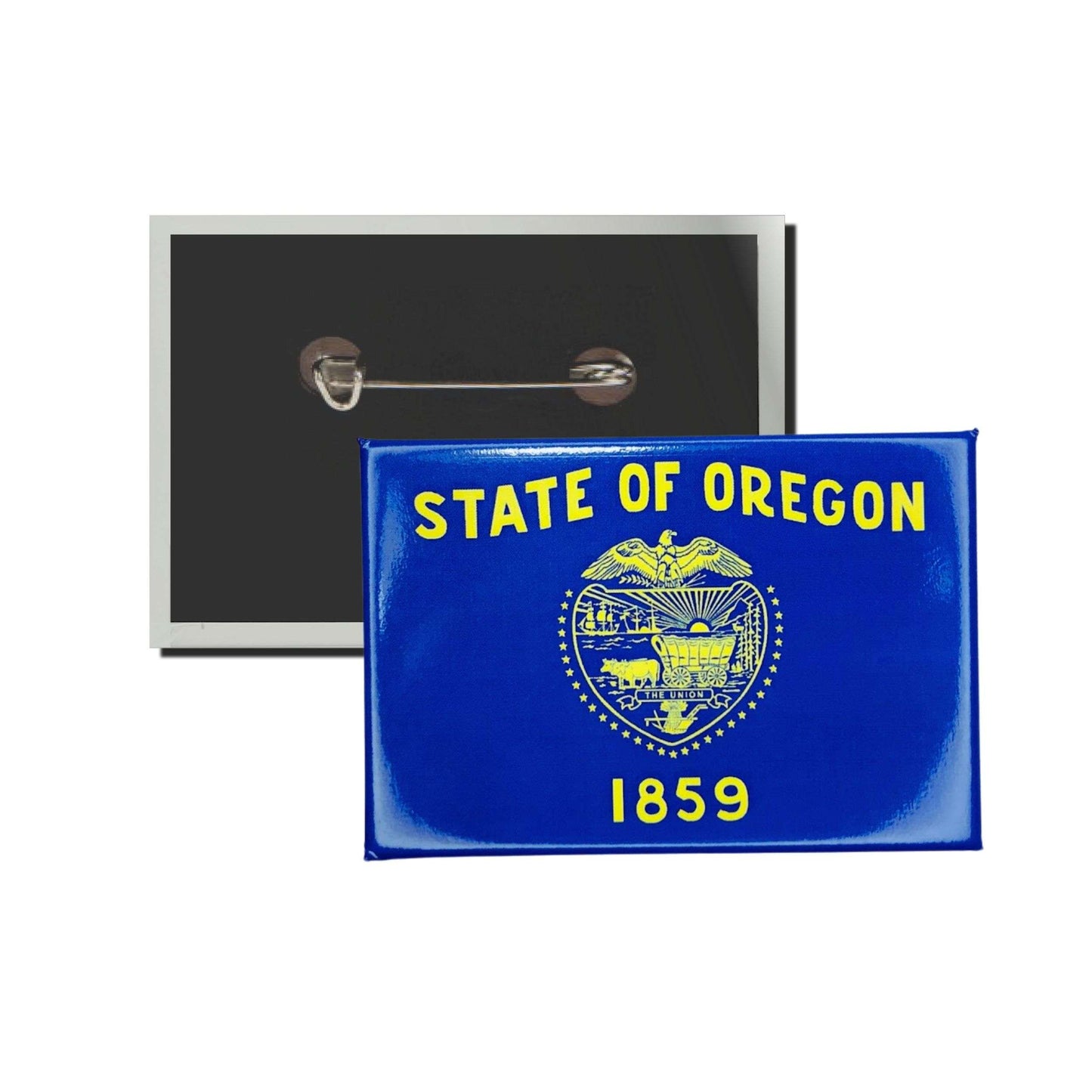 Chapa Rectangular Horizontal Bandera Estado Oregon Usa