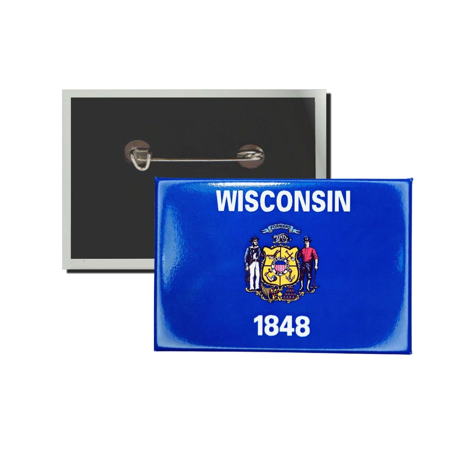 Chapa Rectangular Horizontal Bandera Estado Wisconsin Usa