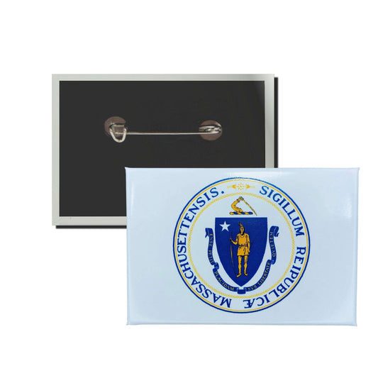 Chapa Rectangular Horizontal Escudo Estado Massachusetts Usa