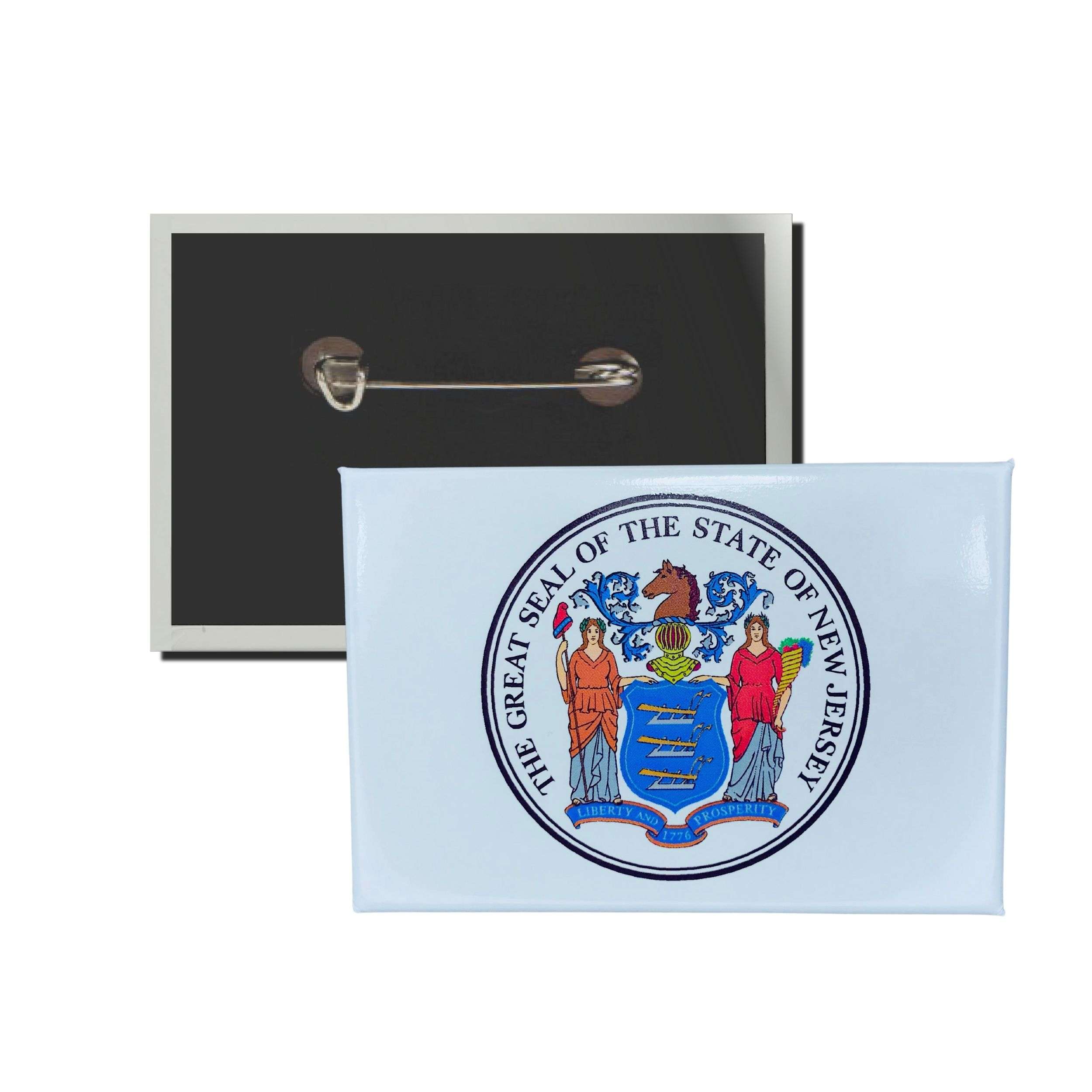 Chapa Rectangular Horizontal Escudo Estado New Jersey Usa