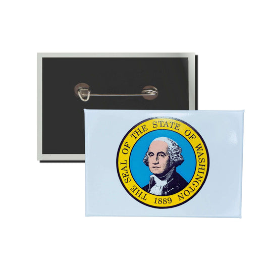 Chapa Rectangular Horizontal Escudo Estado Washington Usa