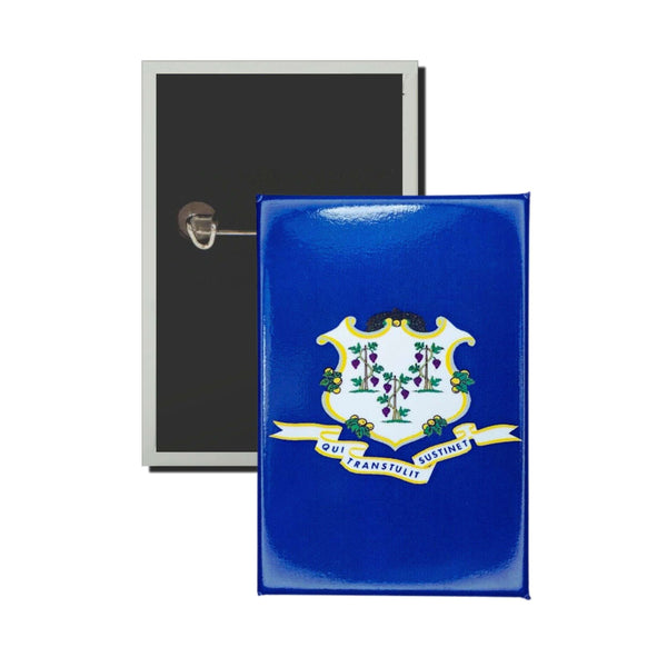 Badge vertical - Drapeau de l'État du Connecticut - États-Unis