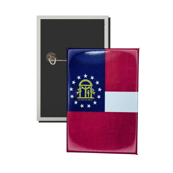 Badge vertical - Drapeau de l'État de Géorgie - États-Unis