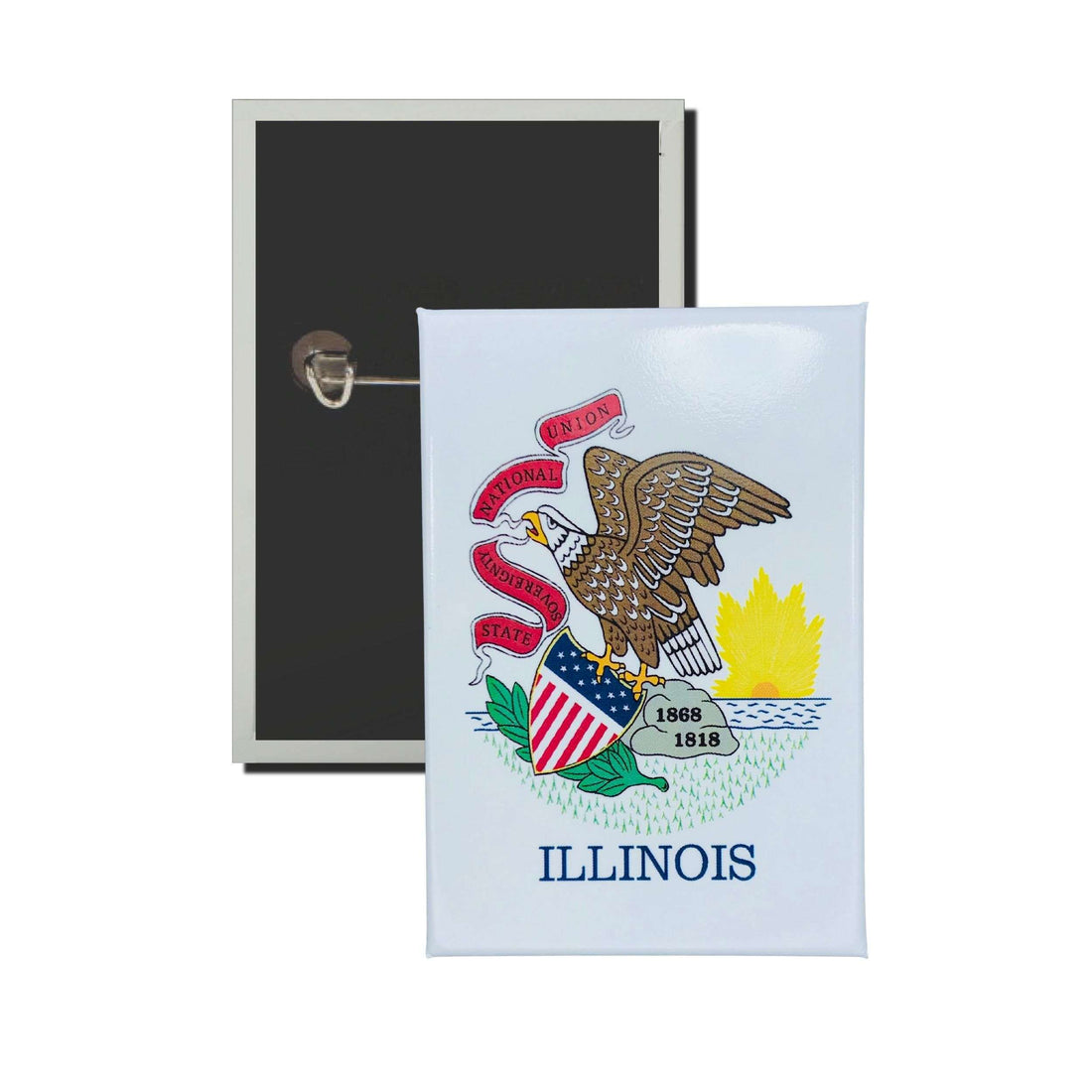 Vertikaler Aufnäher – Flagge des US-Bundesstaates Illinois