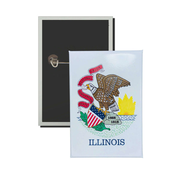 Insigne vertical - Drapeau de l'État de l'Illinois - États-Unis