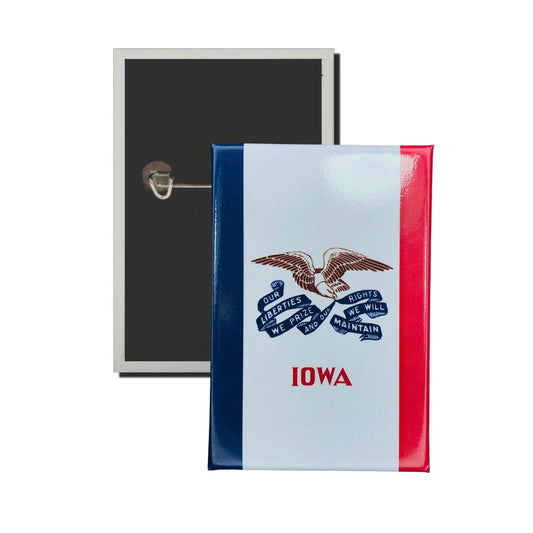 Chapa Rectangular Vertical Bandera Estado Iowa Usa