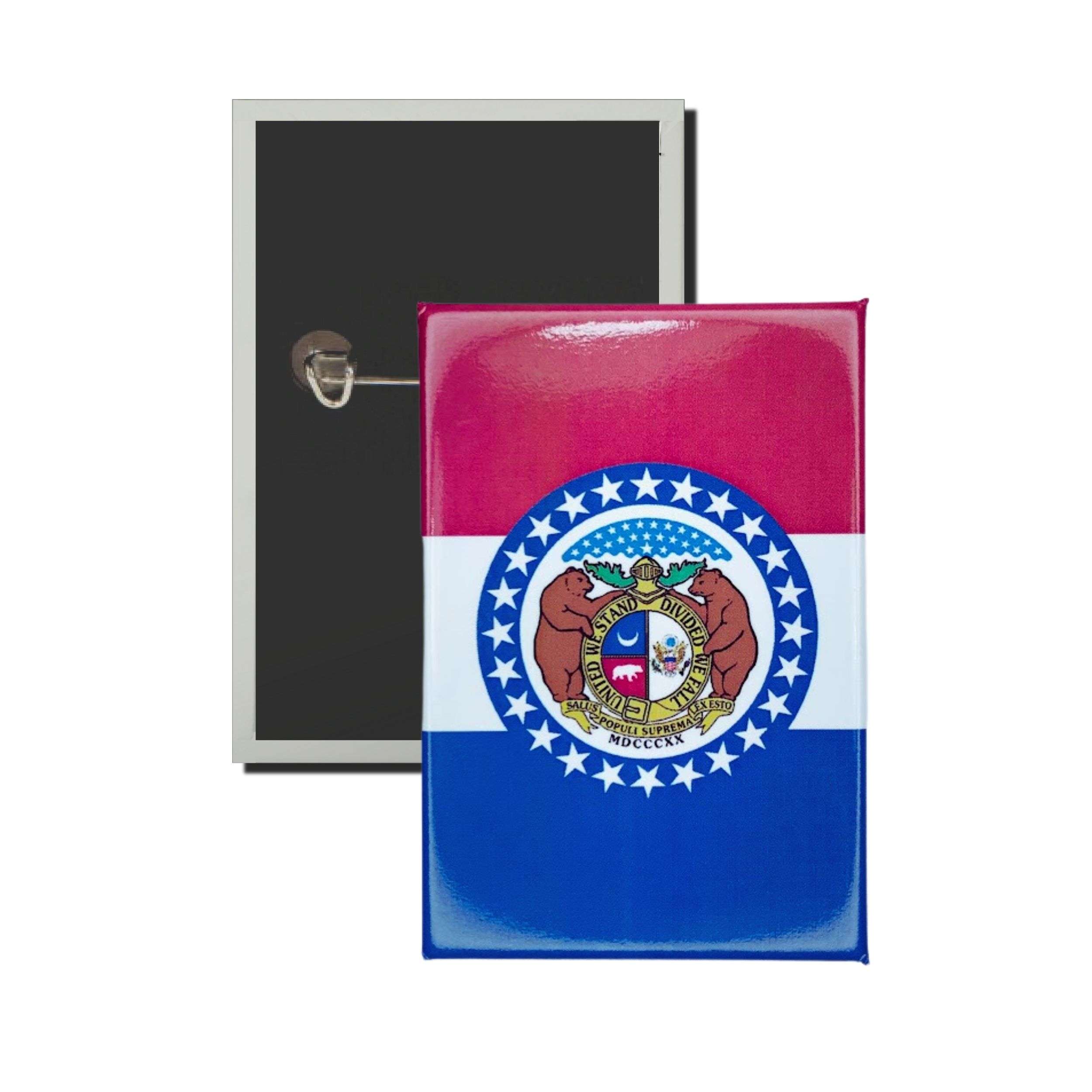 Chapa Rectangular Vertical Bandera Estado Missouri Usa