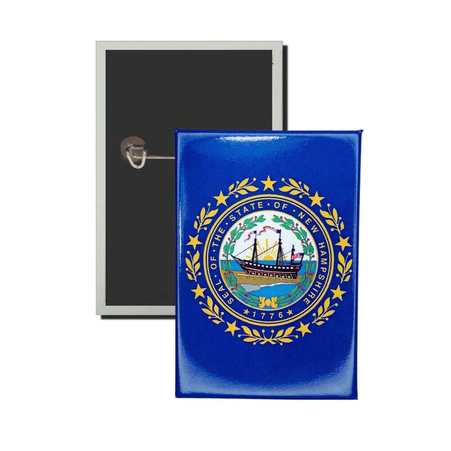 Chapa Rectangular Vertical Bandera Estado New Hampshire Usa