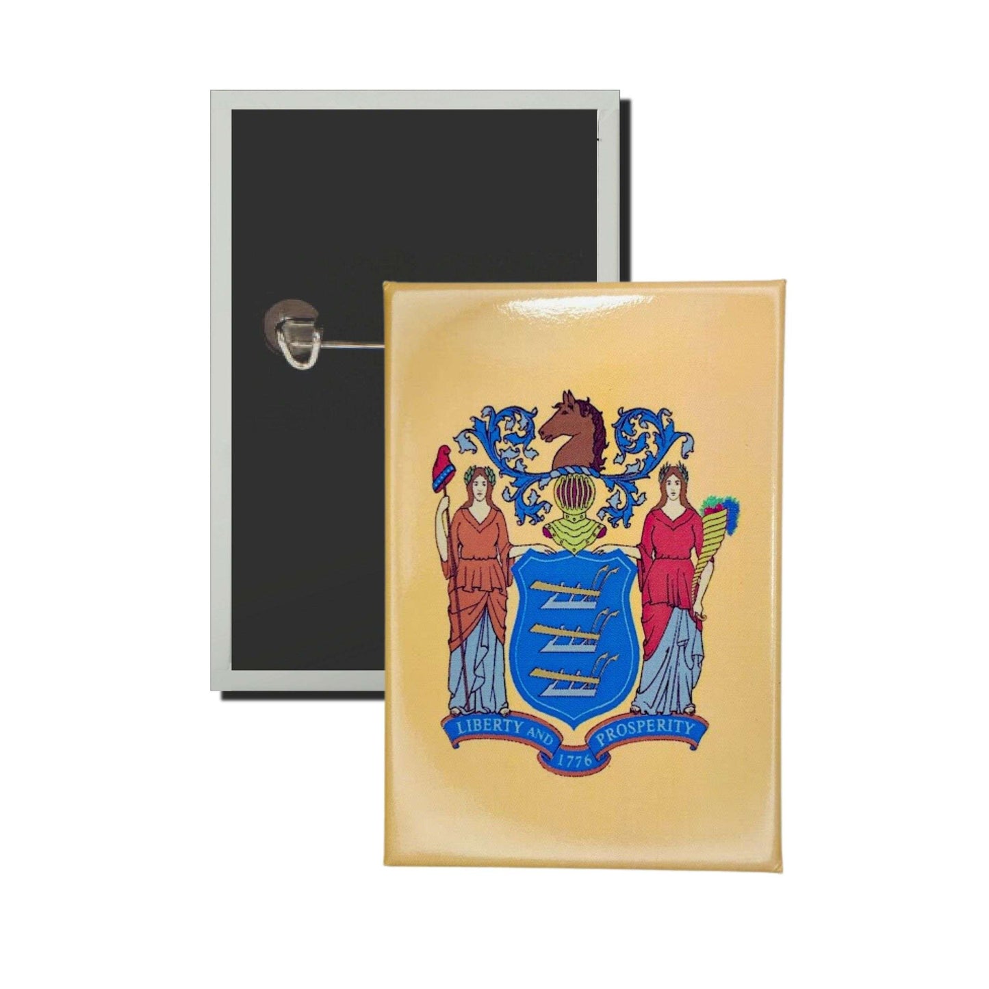 Chapa Rectangular Vertical Bandera Estado New Jersey Usa