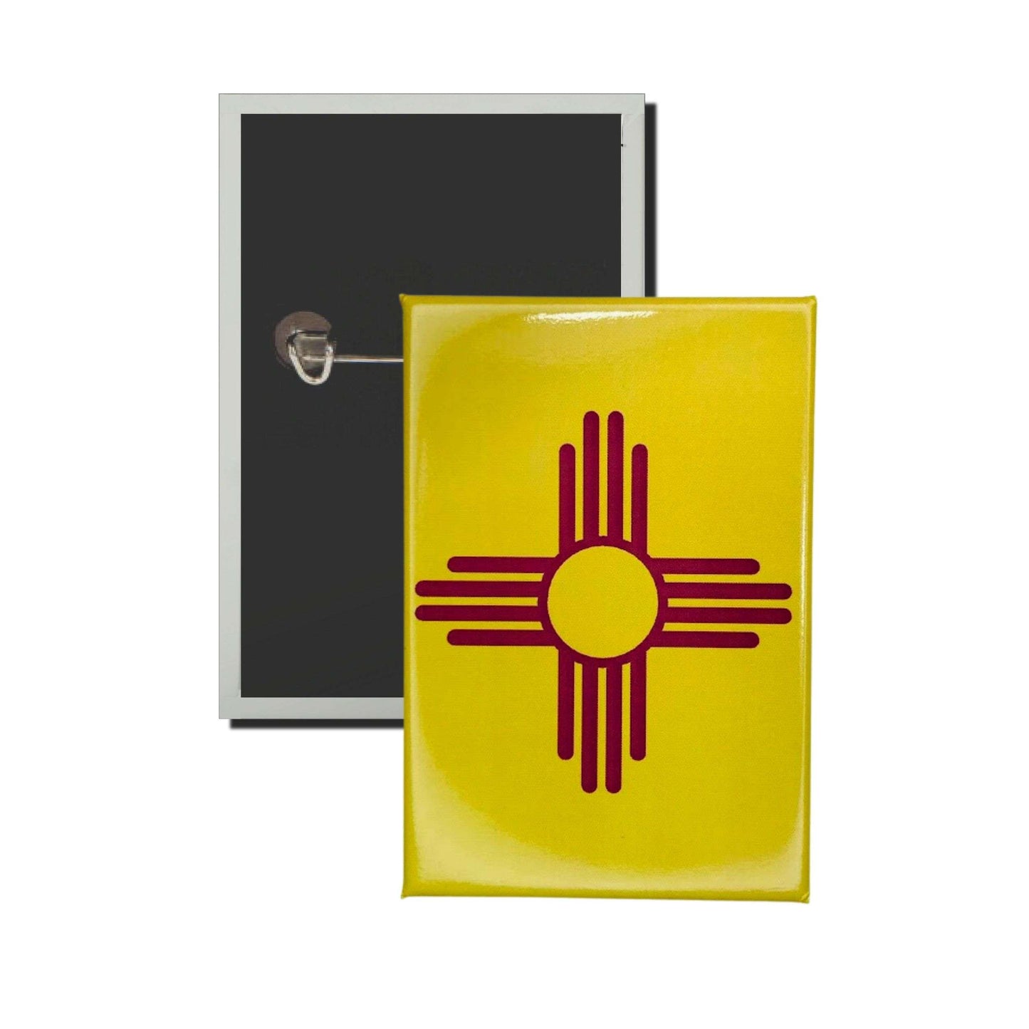 Chapa Rectangular Vertical Bandera Estado New Mexico Usa