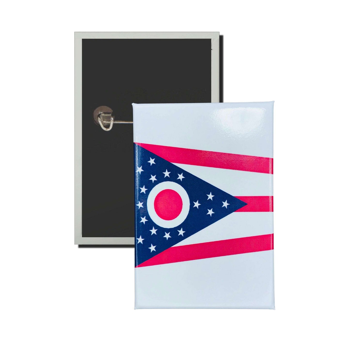 Chapa Rectangular Vertical Bandera Estado Ohio Usa