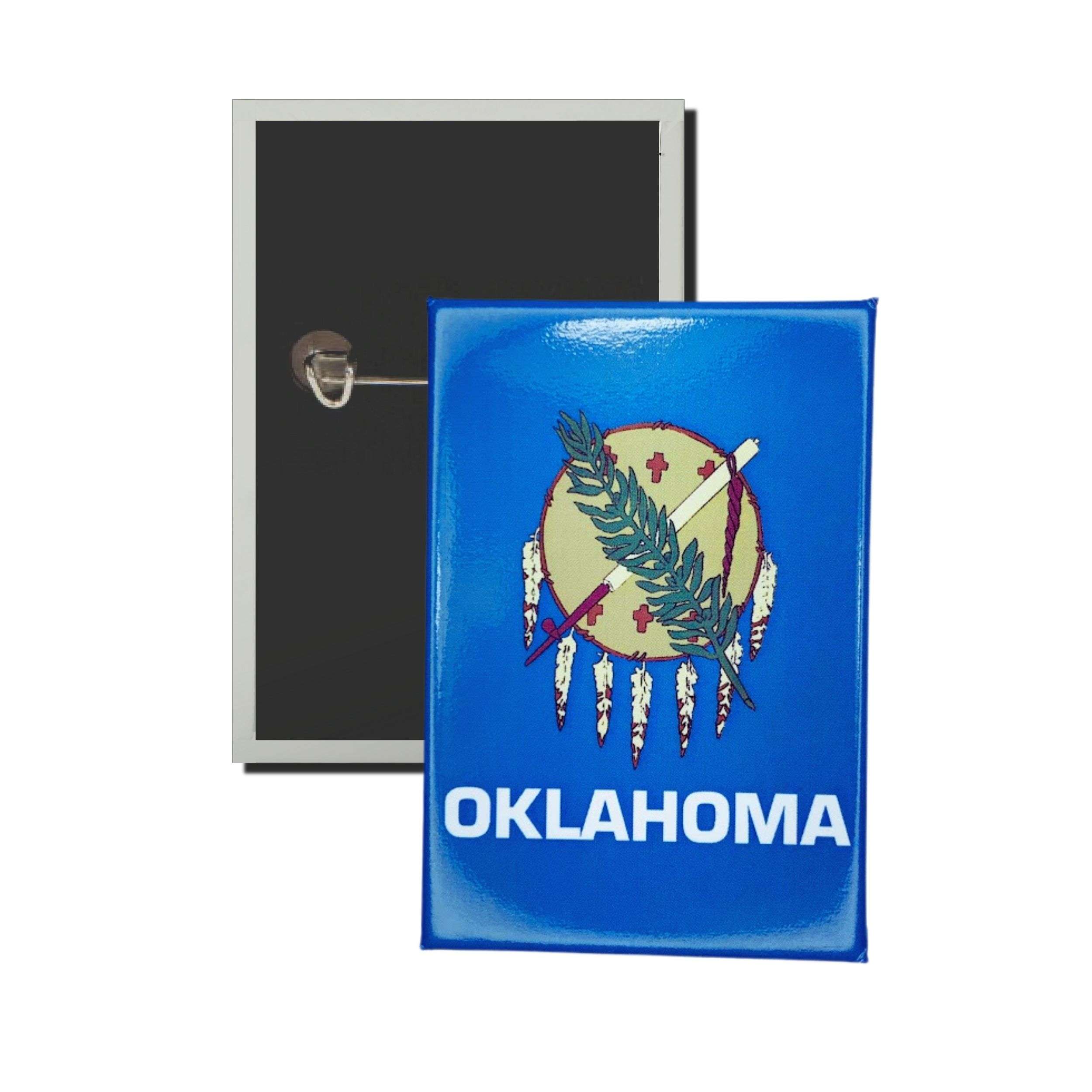 Chapa Rectangular Vertical Bandera Estado Oklahoma Usa