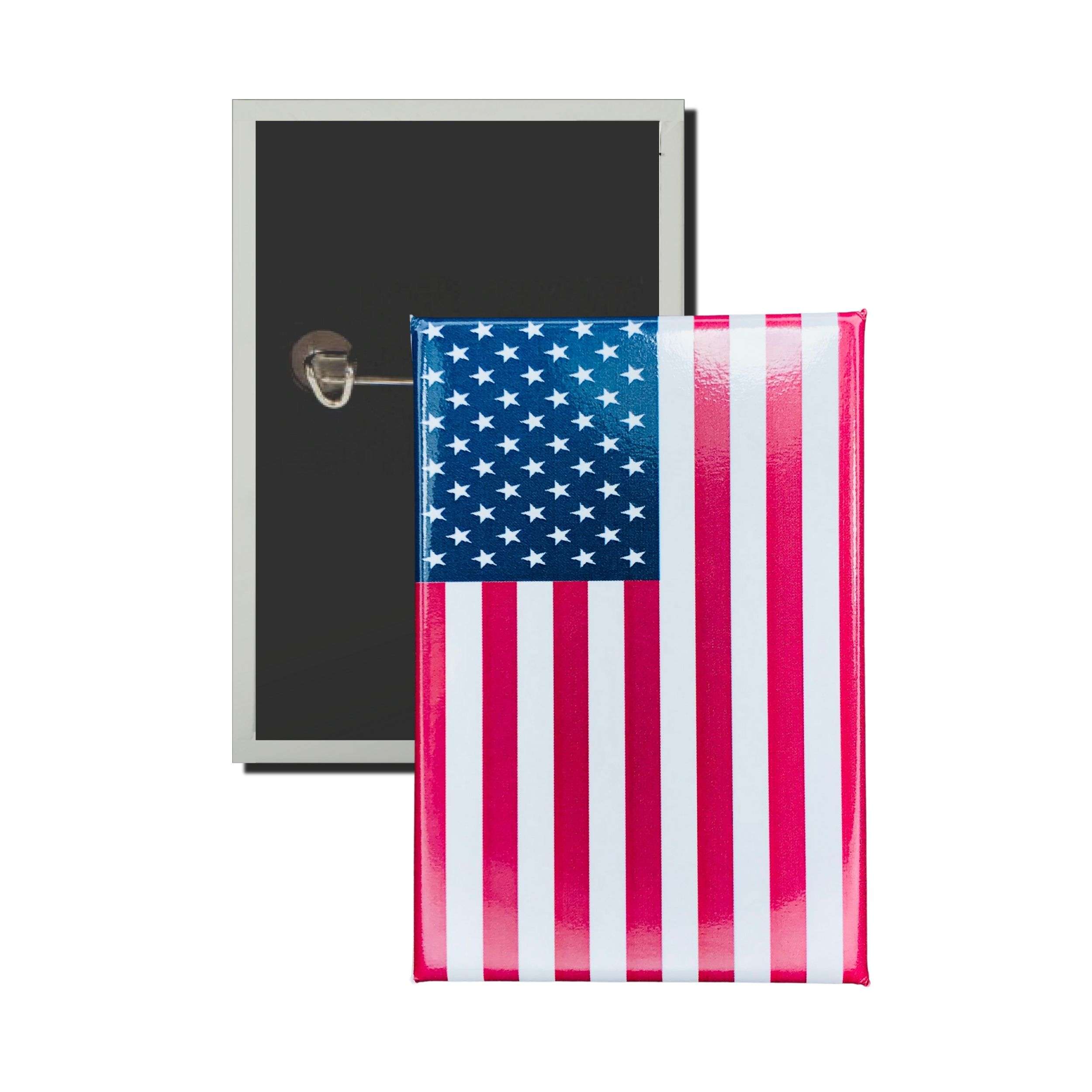 Chapa Rectangular Vertical Bandera United States Usa