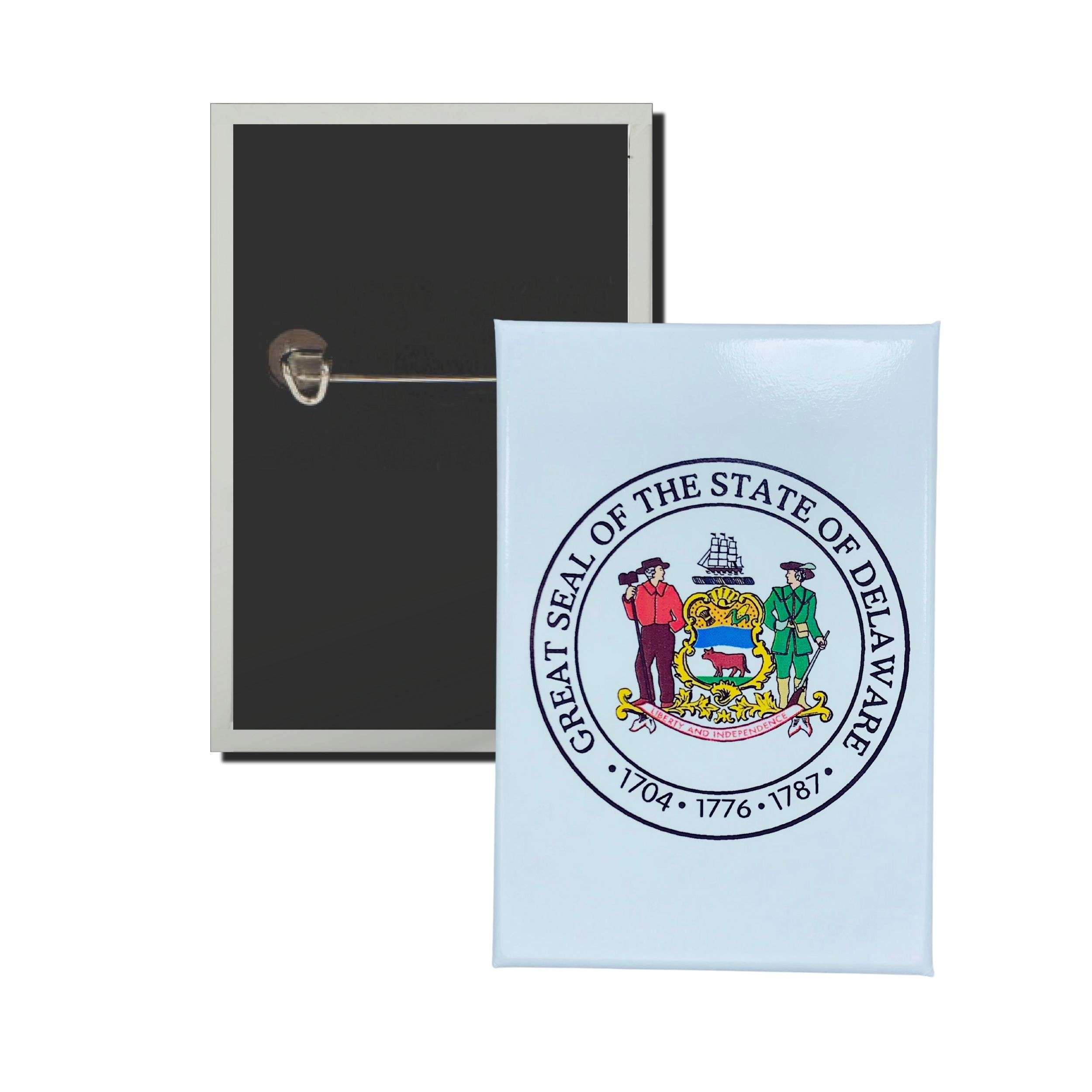 Chapa Rectangular Vertical Escudo Estado Delaware Usa