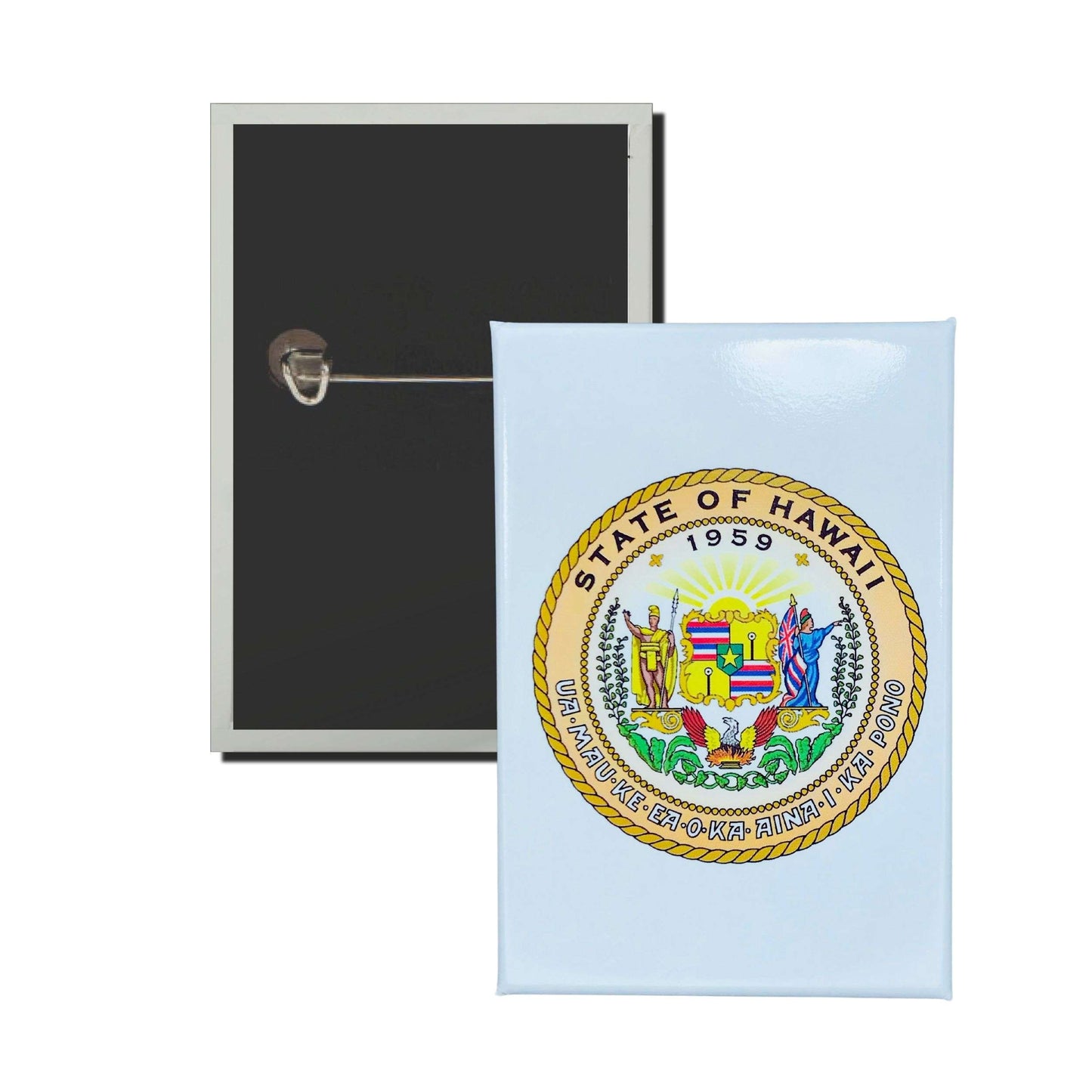 Chapa Rectangular Vertical Escudo Estado Hawaii Usa