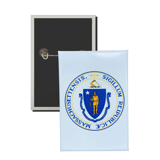 Chapa Rectangular Vertical Escudo Estado Massachusetts Usa