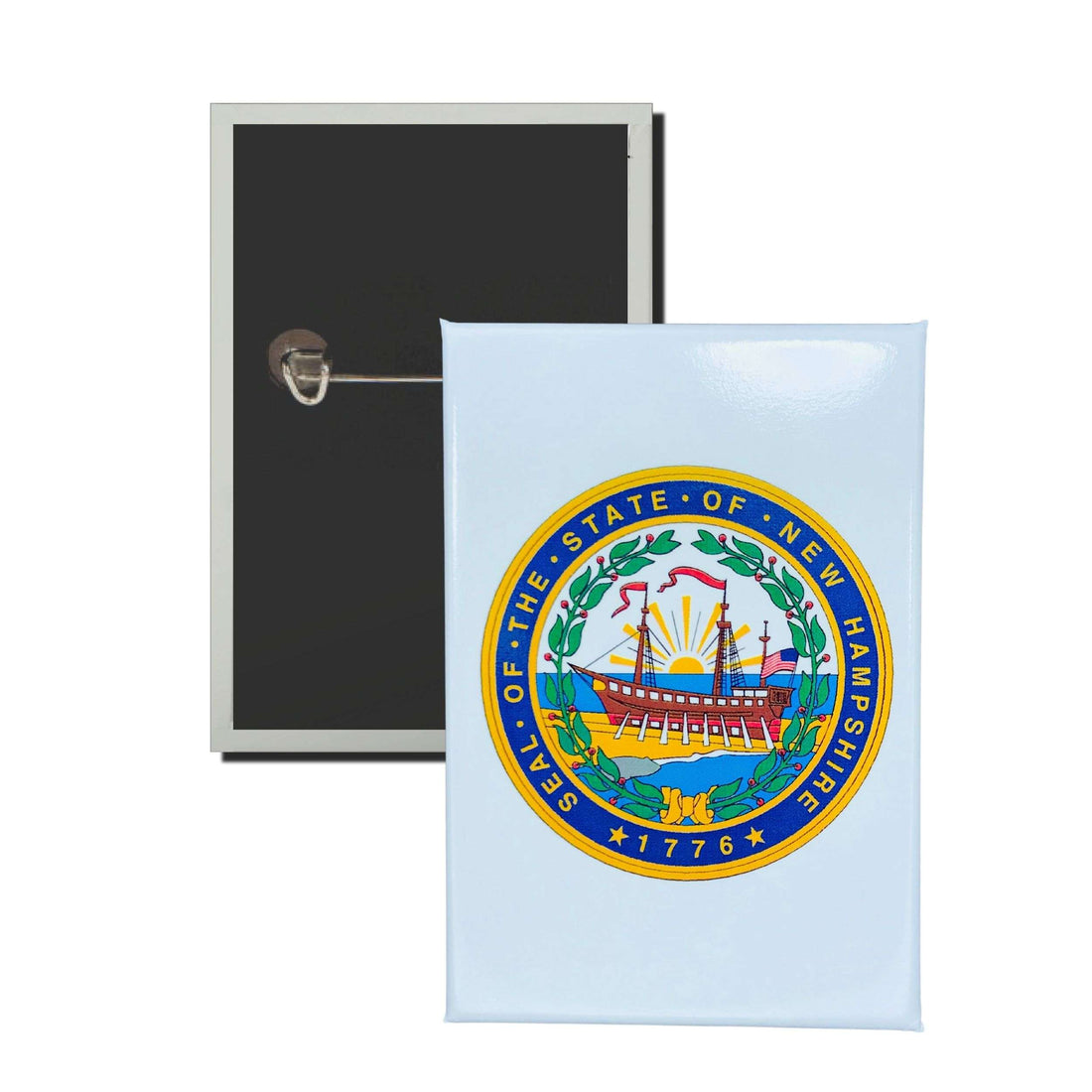 Vertikaler Aufnäher – Staatswappen von New Hampshire – USA