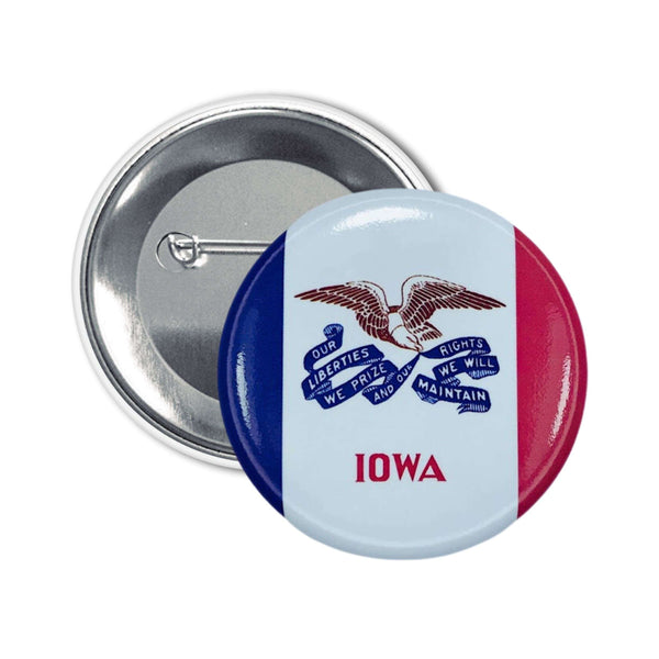 Badge Rond - Drapeau de l'État de l'Iowa - États-Unis
