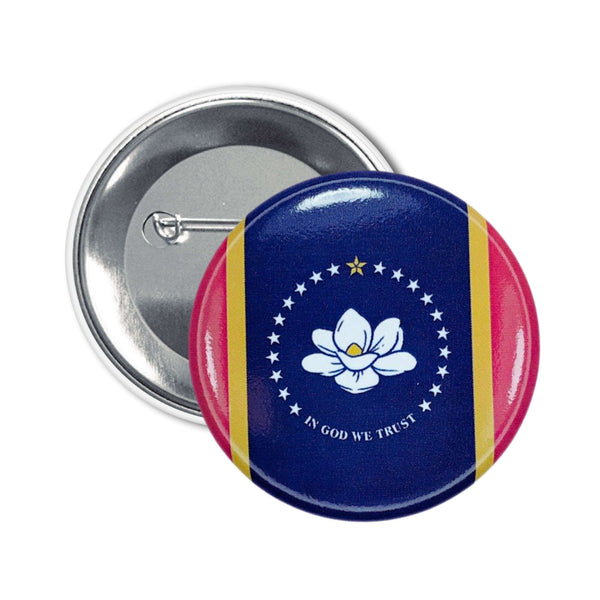 Badge Rond - Drapeau de l'État du Mississippi - États-Unis