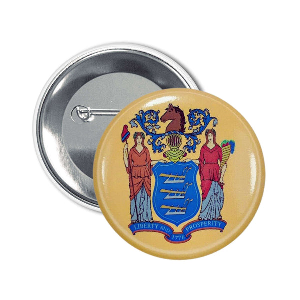 Badge Rond - Drapeau de l'État du New Jersey - USA