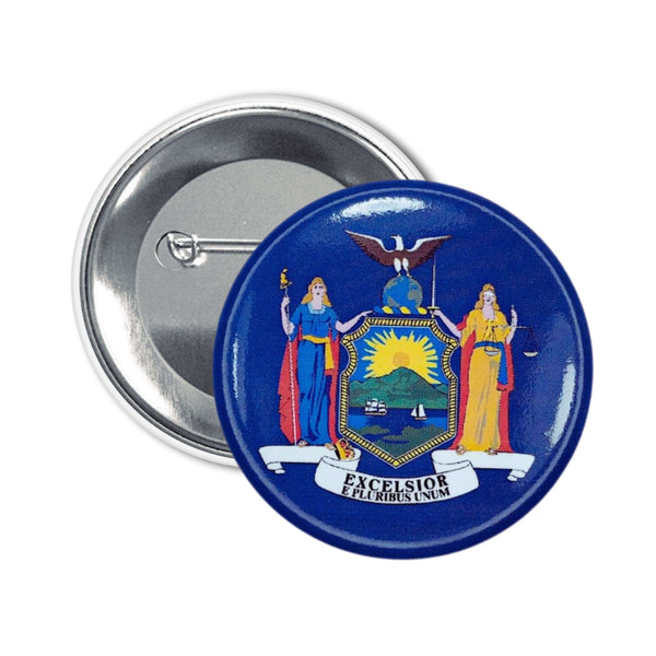Badge Rond - Drapeau de l'État de New York - USA