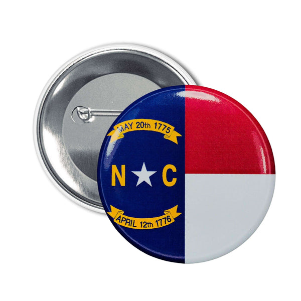 Badge Rond - Drapeau de l'État de Caroline du Nord - États-Unis