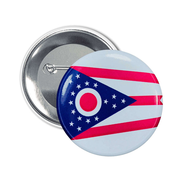 Badge Rond - Drapeau de l'État de l'Ohio - USA