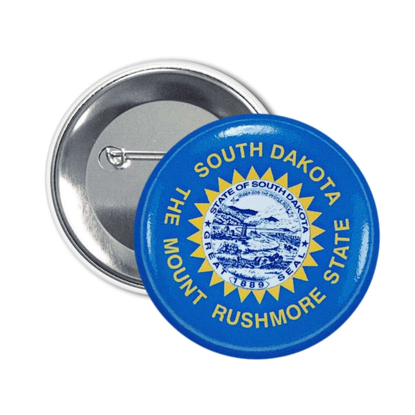 Badge Rond - Drapeau de l'État du Dakota du Sud - États-Unis