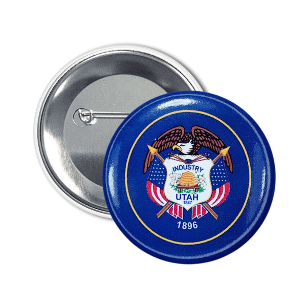 Badge Rond - Drapeau de l'État de l'Utah - États-Unis