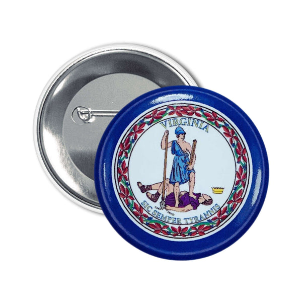 Badge Rond - Drapeau de l'État de Virginie - USA