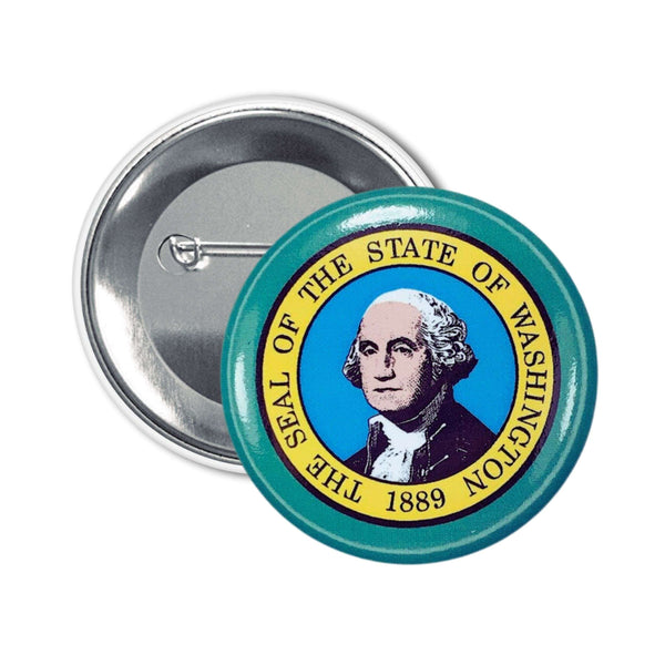 Badge Rond - Drapeau de l'État de Washington - USA