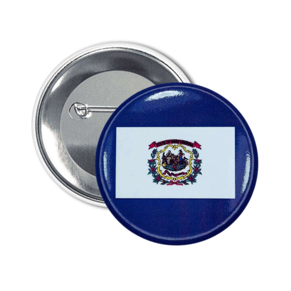 Badge rond - Drapeau de l'État de Virginie-Occidentale - États-Unis