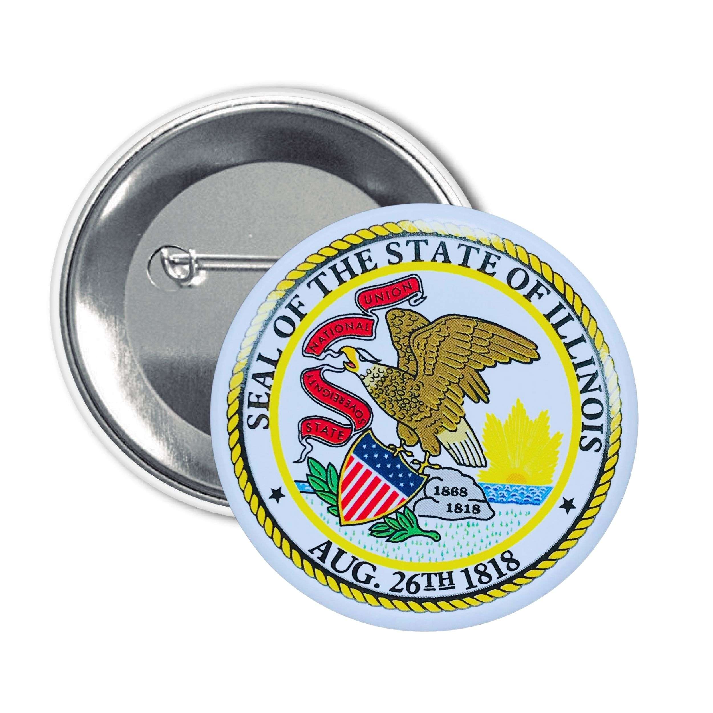 Round Badge - Illinois State Shield - USA– Astur Pins