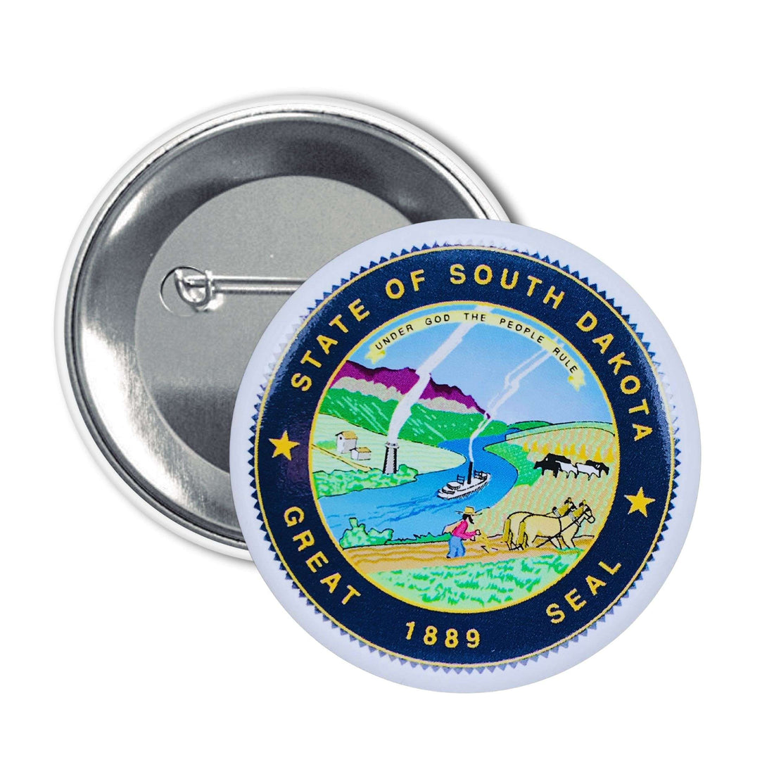 Badge rond - Armoiries de l'État du Dakota du Sud - États-Unis